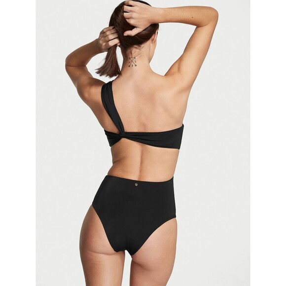 NWT Victoria's Secret Swim XL Black Twist Cheeky Monokini One-Piece Swimsuit - Picture 2 of 7